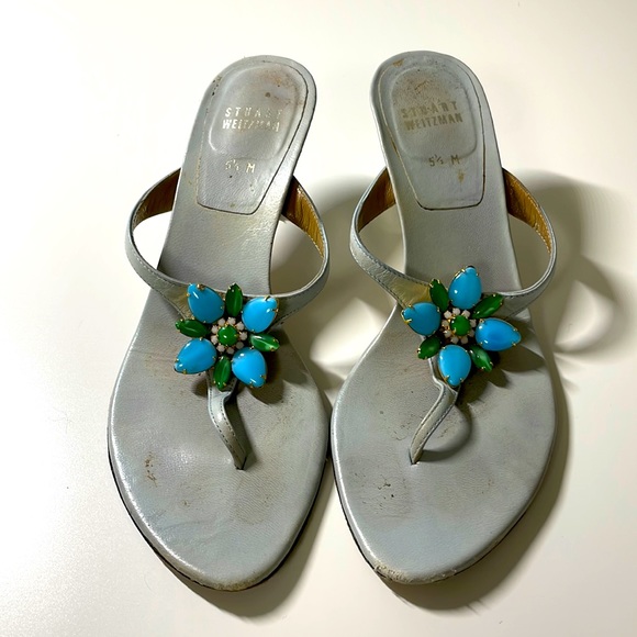 Stuart Weitzman Sandals size 5.5 with Jewel Embellishment - Picture 1 of 9